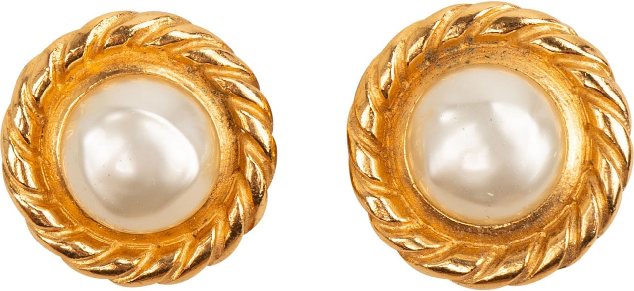 Chanel Pearl Rope Clip-On Earrings Clips Oranje