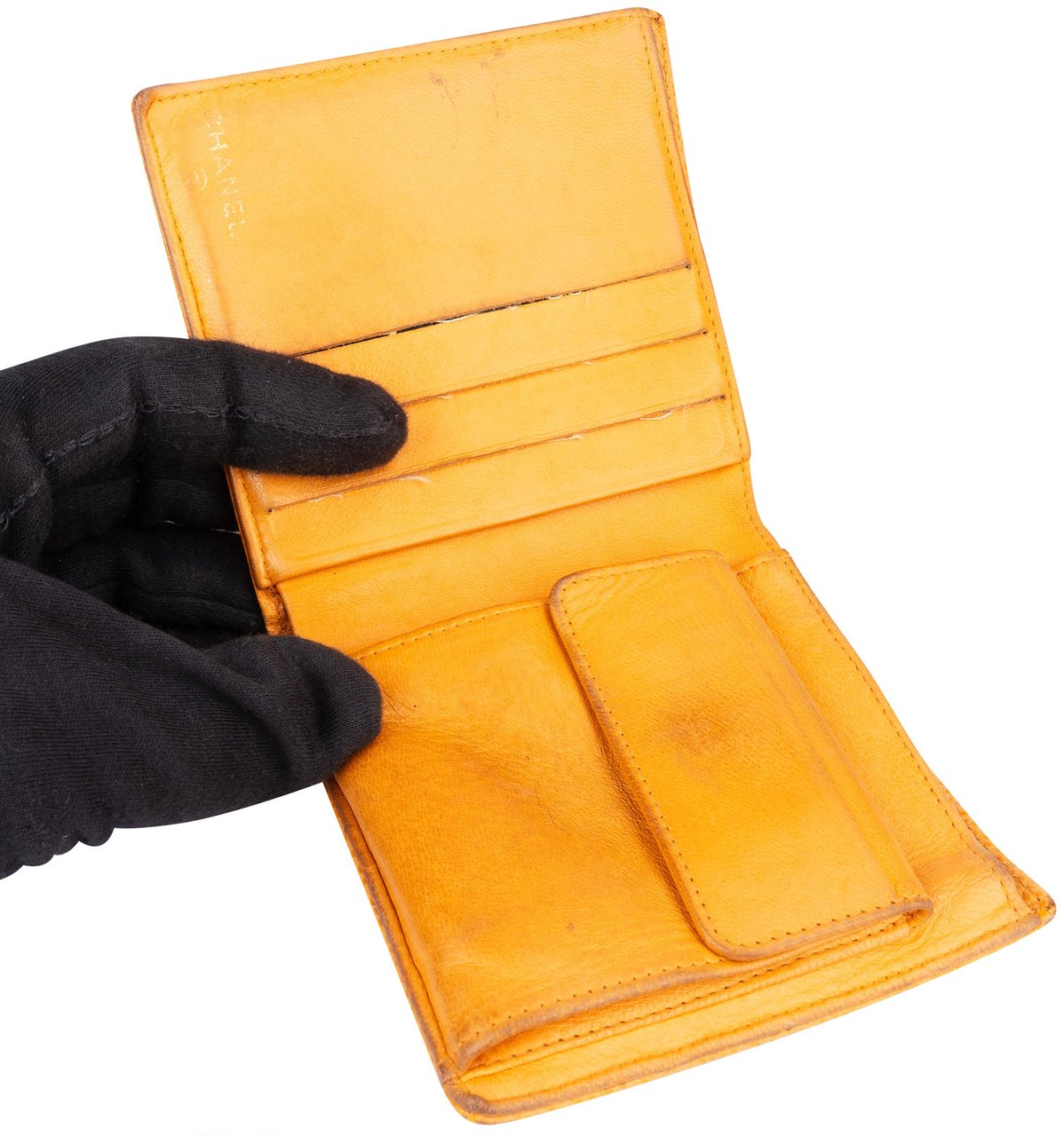 Chanel Chanel Caviar Leather CC Wallet Geel