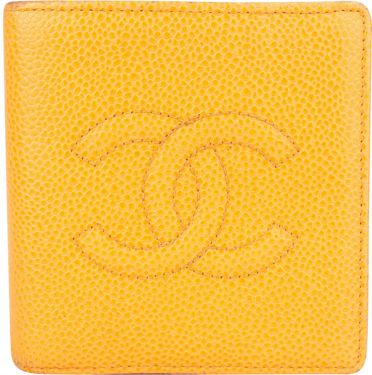Chanel Chanel Caviar Leather CC Wallet Geel