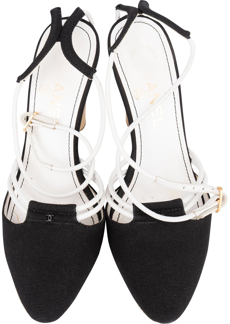Chanel Chanel Cotton CC Sling High Heels (36) Divers