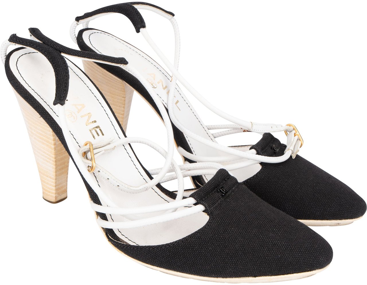 Chanel Chanel Cotton CC Sling High Heels (36) Divers
