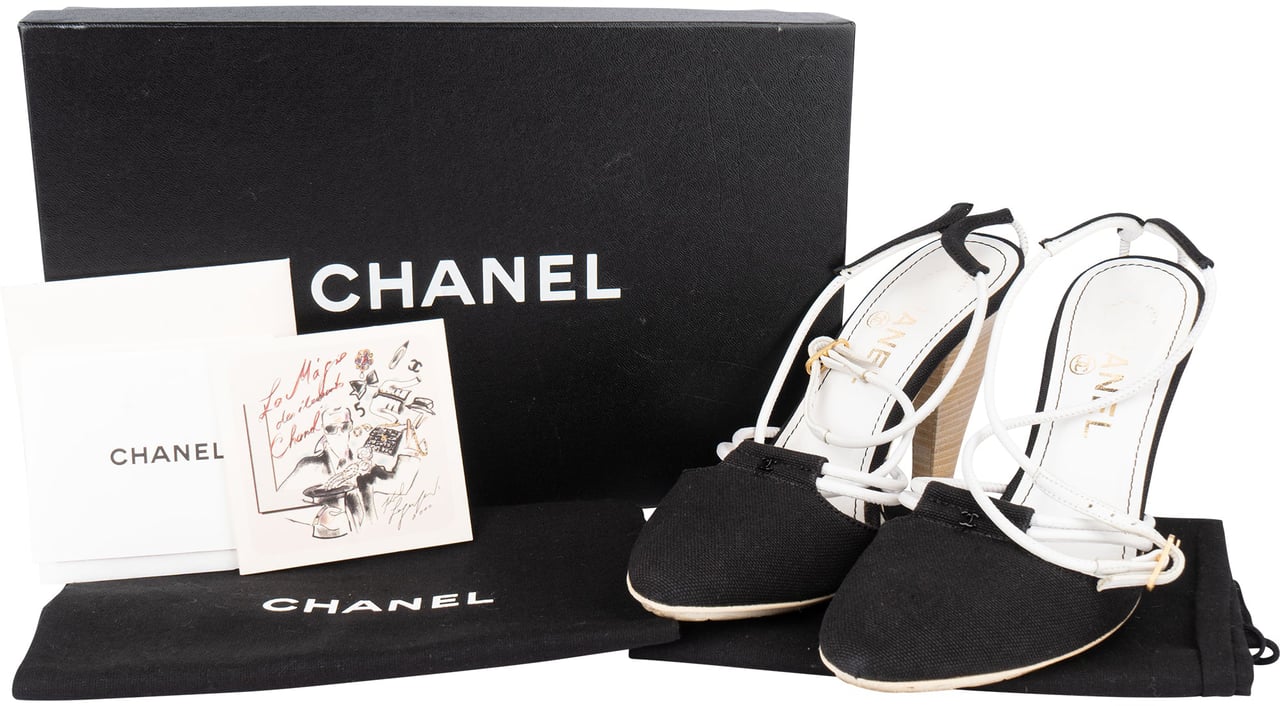 Chanel Chanel Cotton CC Sling High Heels (36) Divers