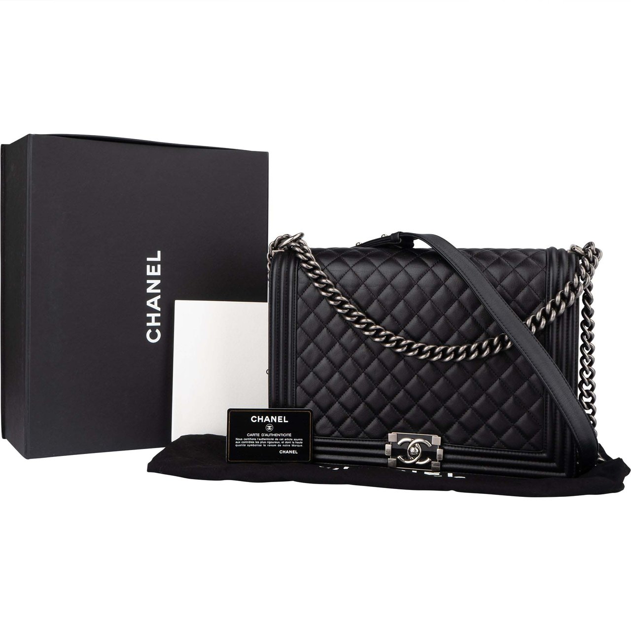 Chanel Chanel Quilted Lambskin Large Boy Single Flap Crossbody Bag Divers