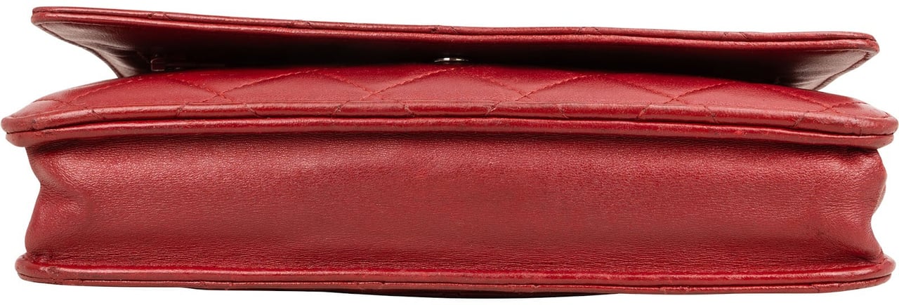 Chanel Quilted Lambskin Wallet On Chain Crossbody Bag Rood