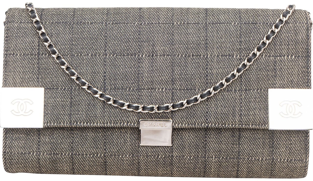 Chanel Denim Chocolate Bar Single Flap Shoulder Bag Divers