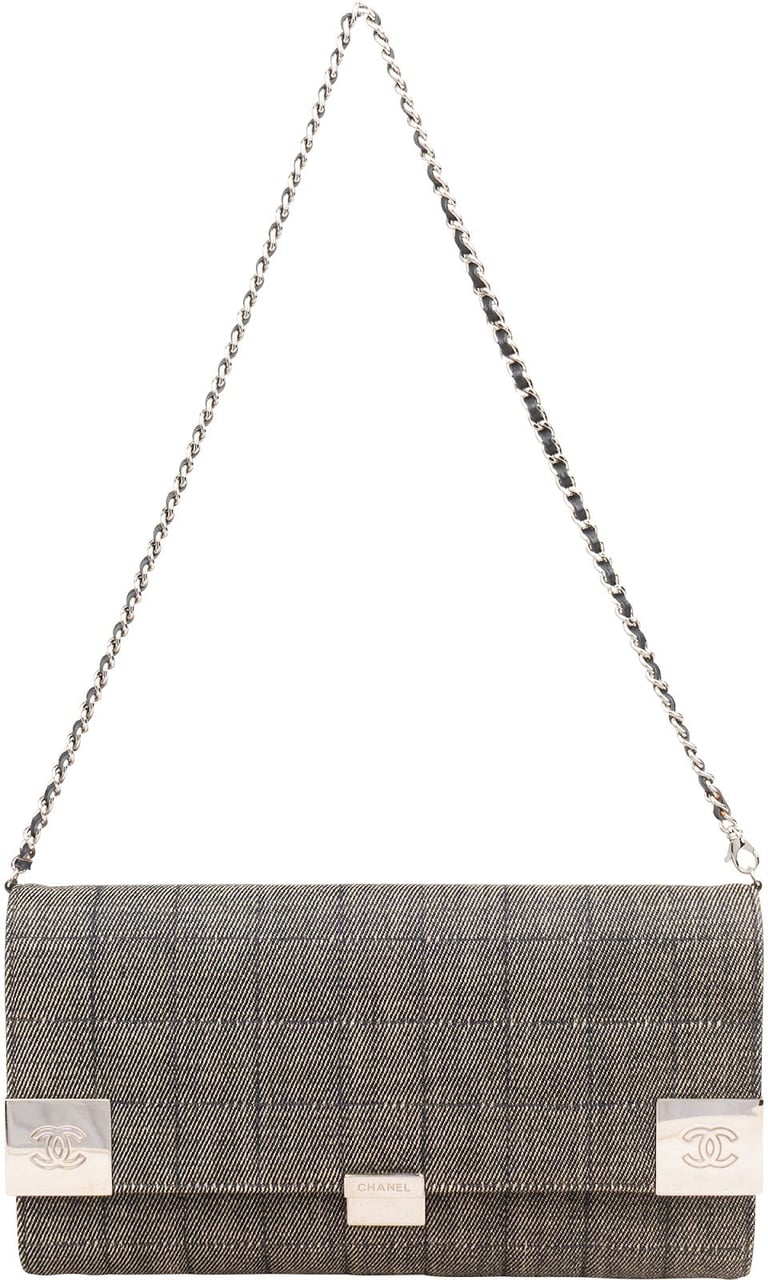 Chanel Denim Chocolate Bar Single Flap Shoulder Bag Divers