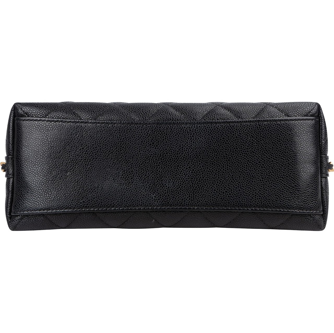 Chanel Quilted Caviar Leather Side Chain Clutch Bag Zwart