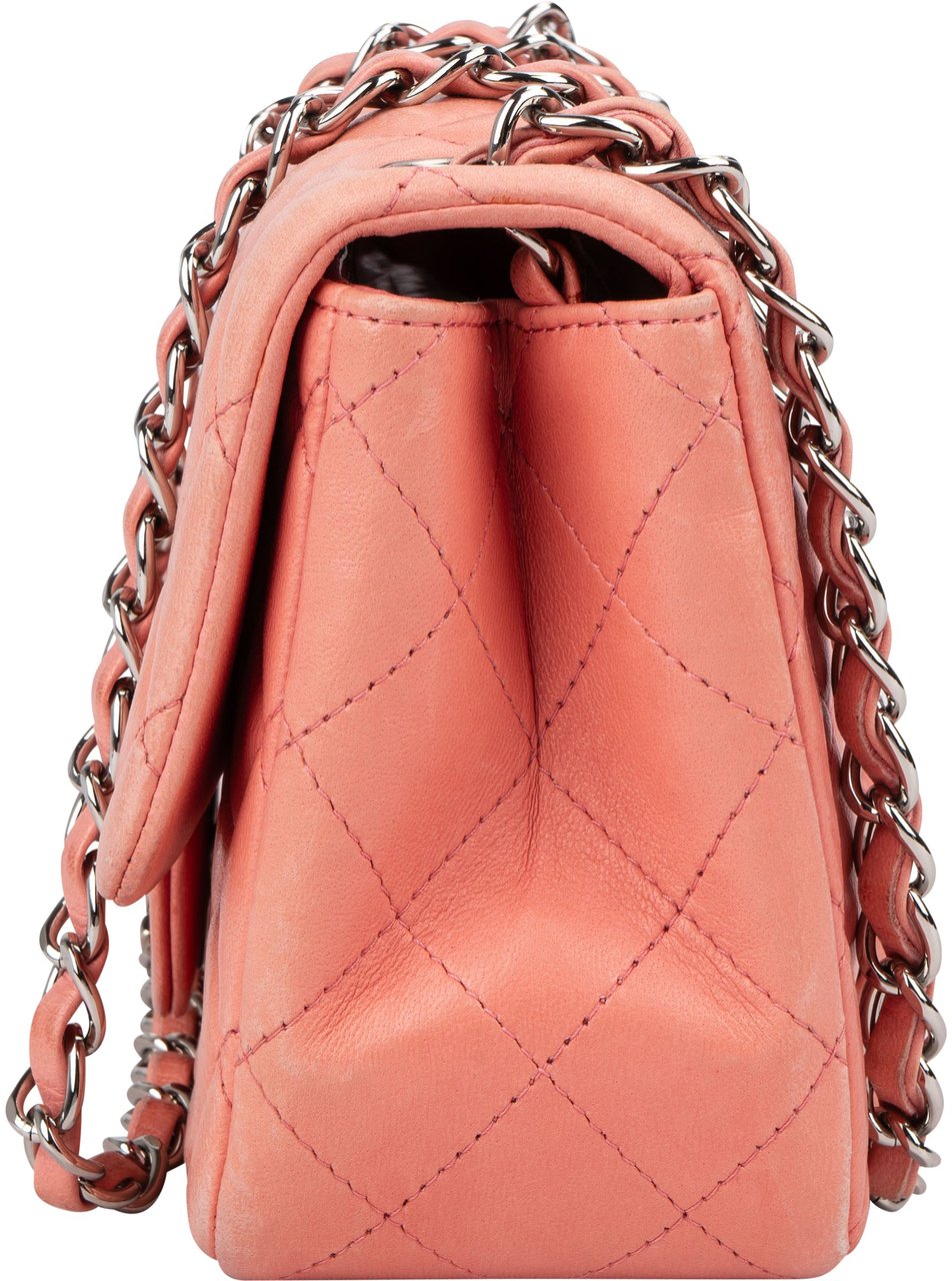 Chanel Quilted Lambskin Palladium Mini Rectangular Single Flap Crossbody Bag Divers