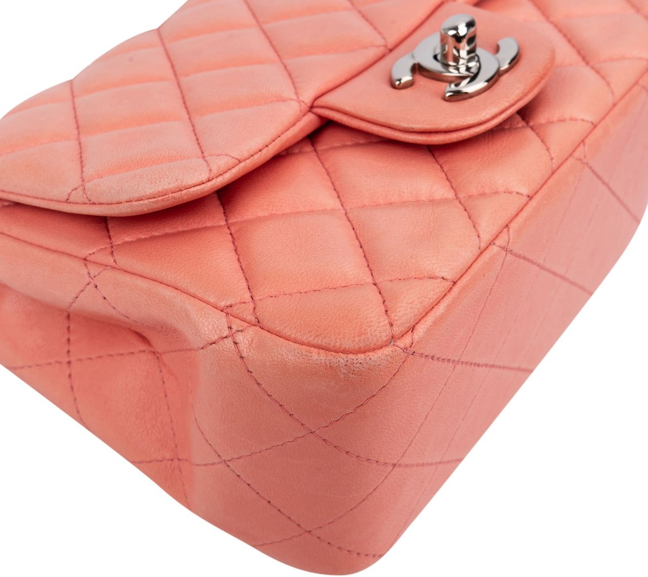 Chanel Quilted Lambskin Palladium Mini Rectangular Single Flap Crossbody Bag Divers