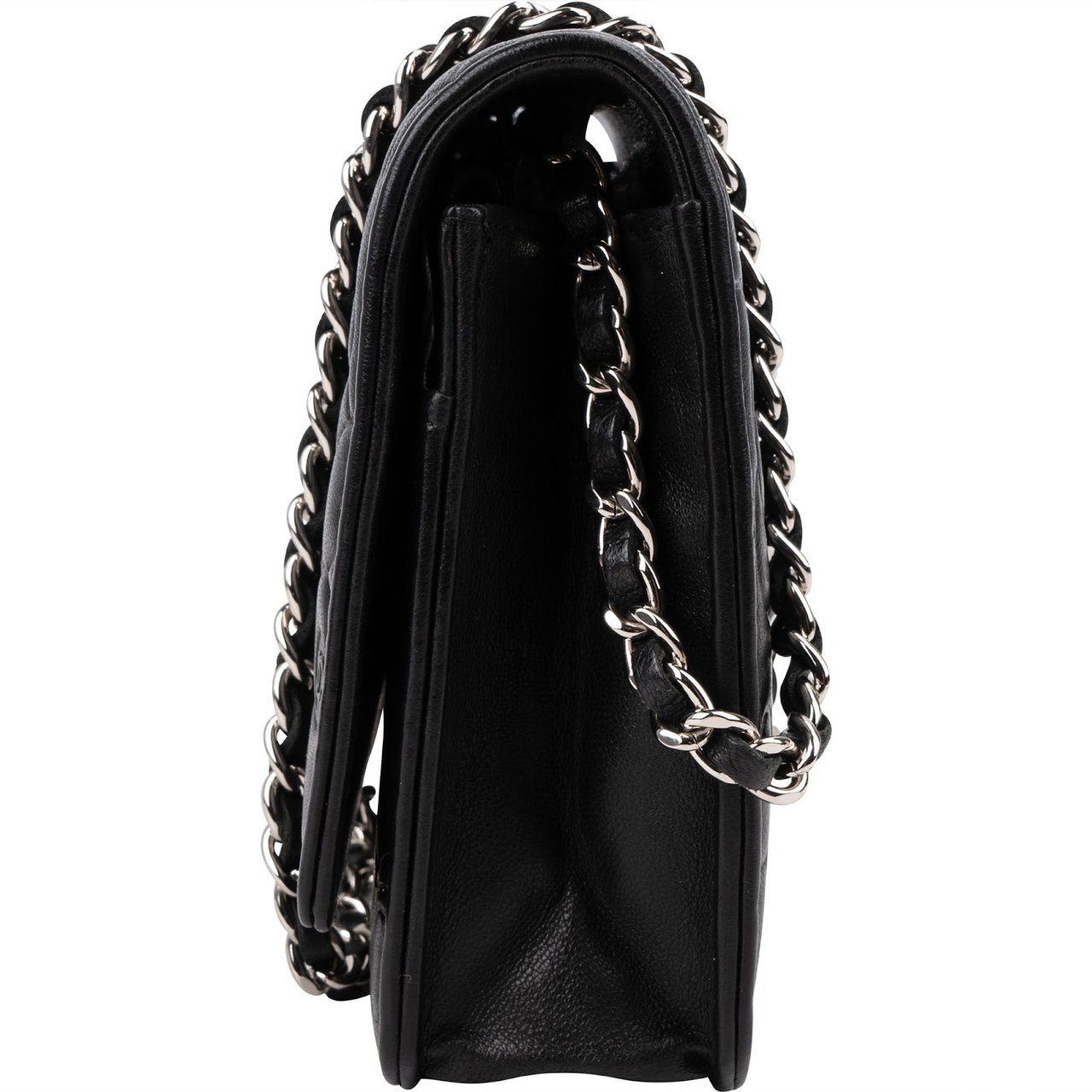 Chanel Camellia Embossed Lambskin Wallet on Chain Crossbody Bag Zwart