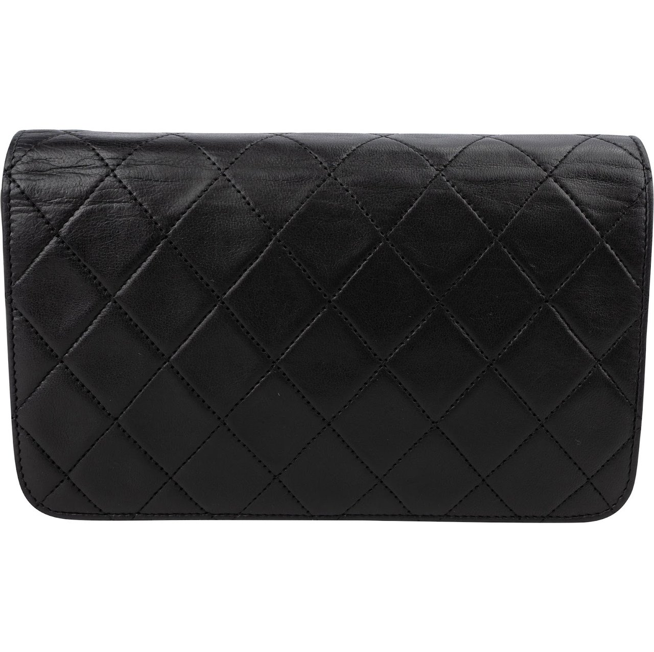 Chanel Quilted Lambskin Mini 24K Gold Single Flap Shoulder Bag Zwart
