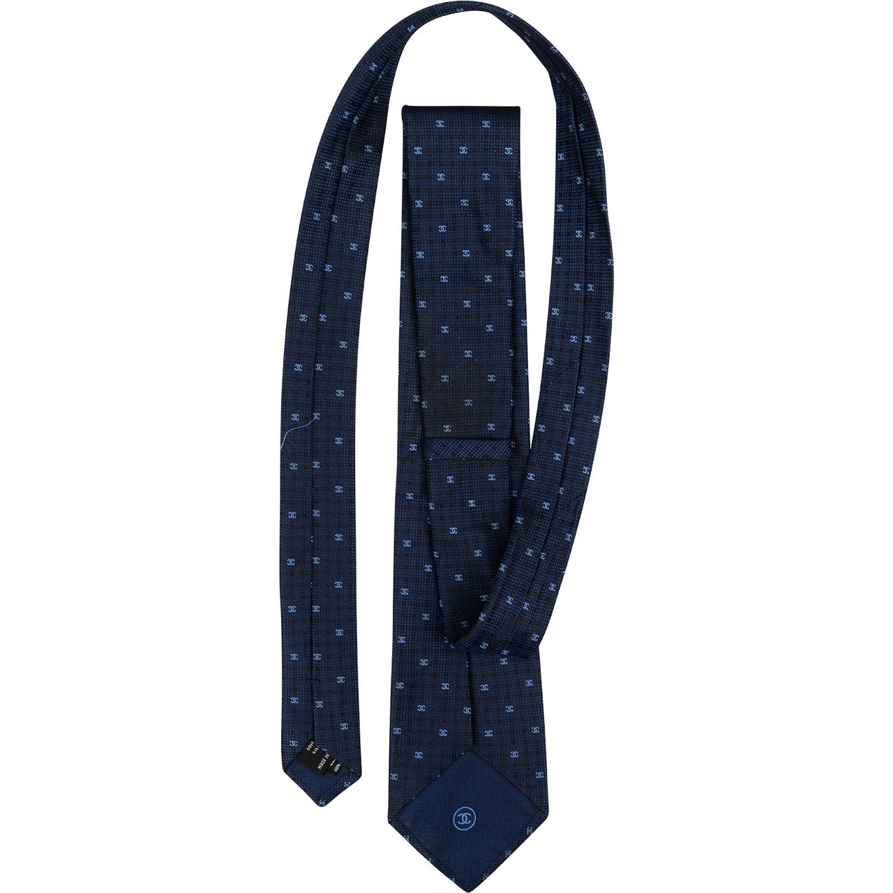 Chanel CC Emblem Silk Tie Krawatte Navy