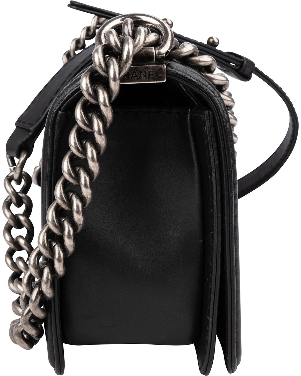 Chanel Quilted Lambskin Medium Boy Single Flap Crossbody Bag Zwart