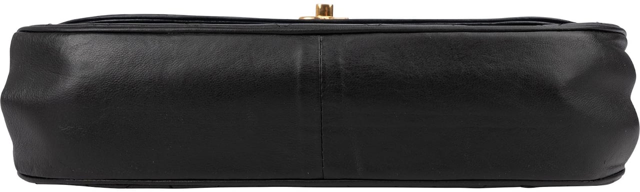 Chanel Quilted Lambskin 24K Gold Double Flap Shoulder Bag Zwart