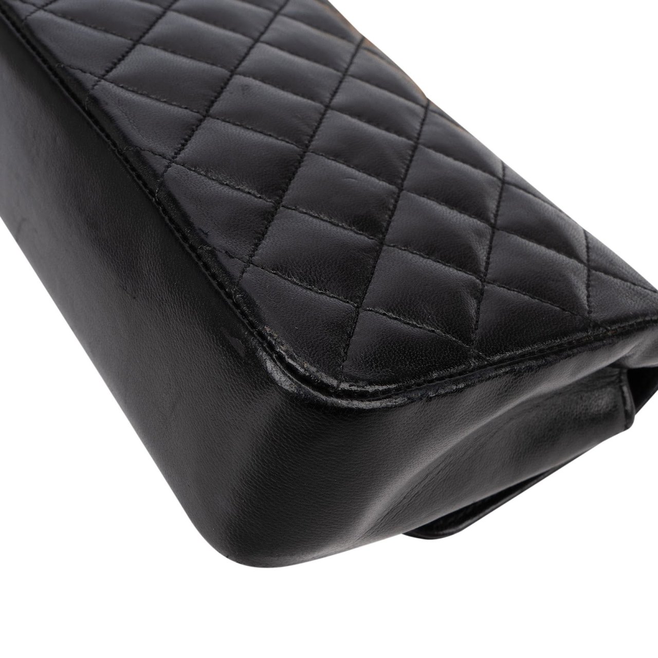 Chanel Quilted Lambskin 24K Gold Mini Single Flap Crossbody Bag Zwart