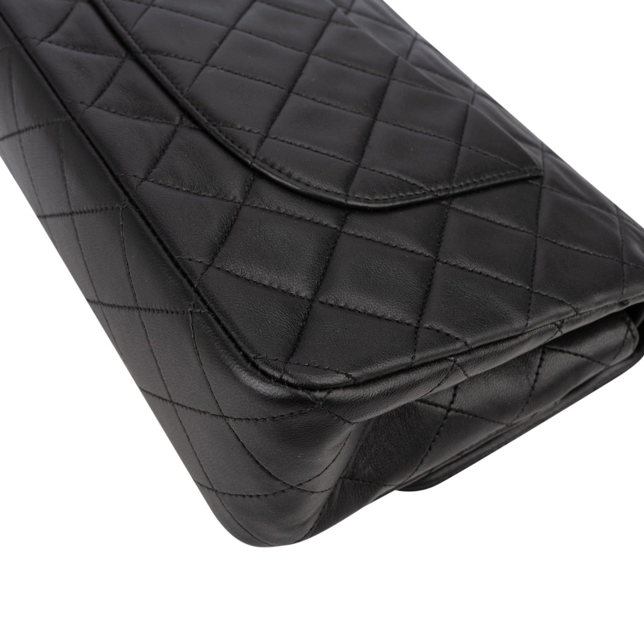 Chanel Quilted Lambskin 24K Gold Medium Double Flap Shoulder Bag Zwart