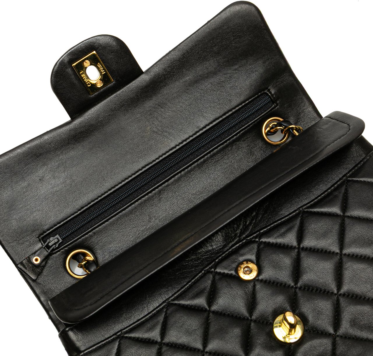 Chanel Small Classic Lambskin Double Flap Zwart
