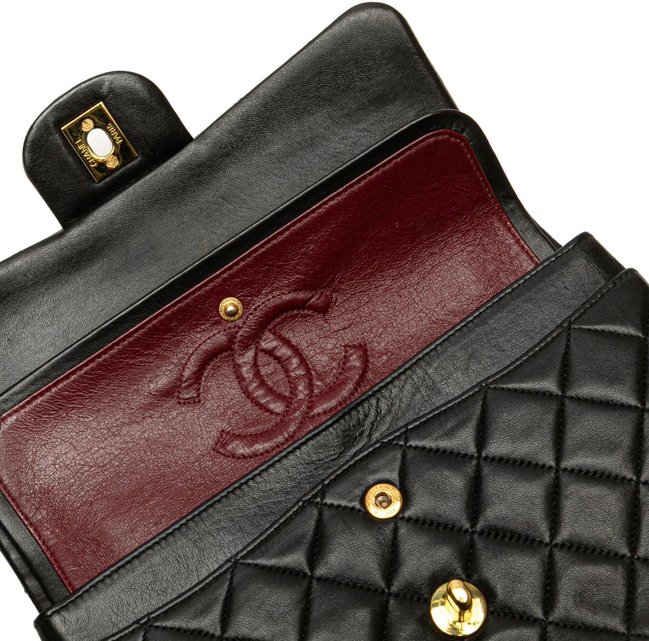Chanel Small Classic Lambskin Double Flap Zwart