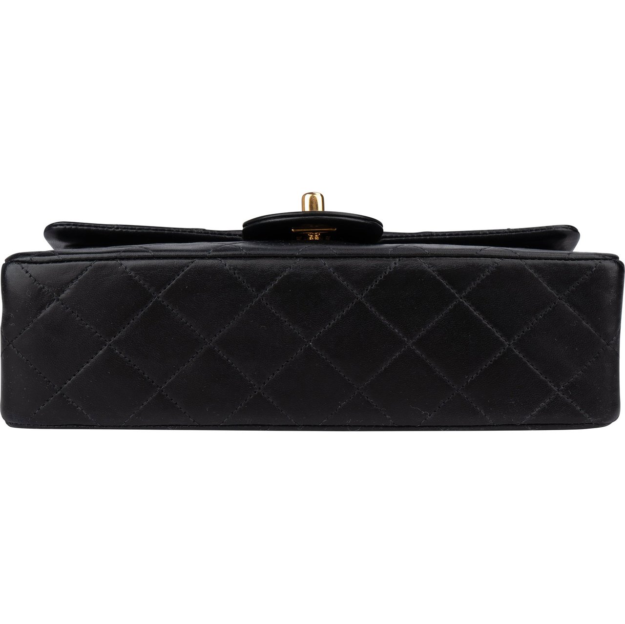 Chanel Chanel Quilted Lambskin 24K Gold Small Double Flap Crossbody Bag Zwart