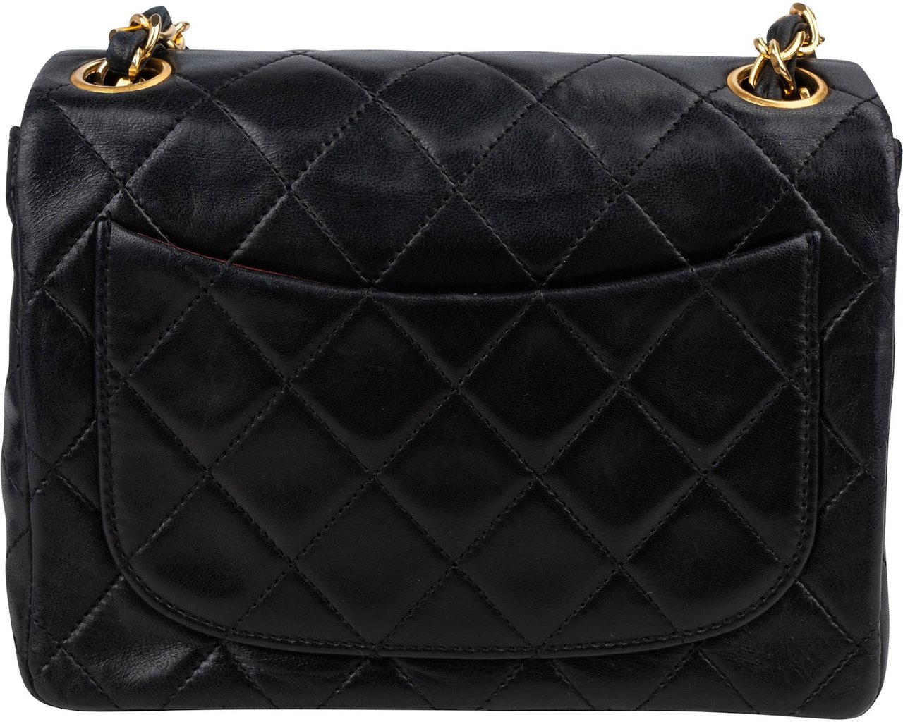 Chanel Quilted Lambskin Small 24K Gold Single Flap Crossbody Bag Zwart