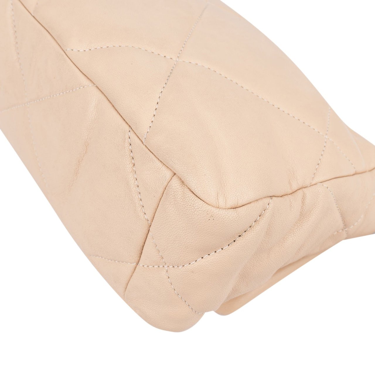 Chanel 19 Quilted Lambskin Single Flap Crossbody Bag Beige