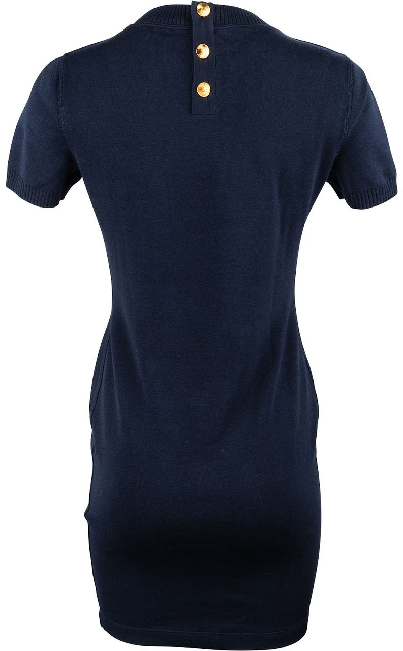 Chanel Navy Cotton Knitted Short Sleeve Dress (D38 / FR40) Navy