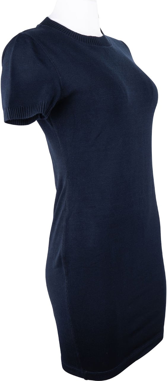 Chanel Navy Cotton Knitted Short Sleeve Dress (D38 / FR40) Navy