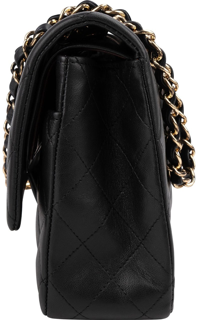 Chanel Quilted Lambskin Medium Double Flap Shoulder Bag Zwart