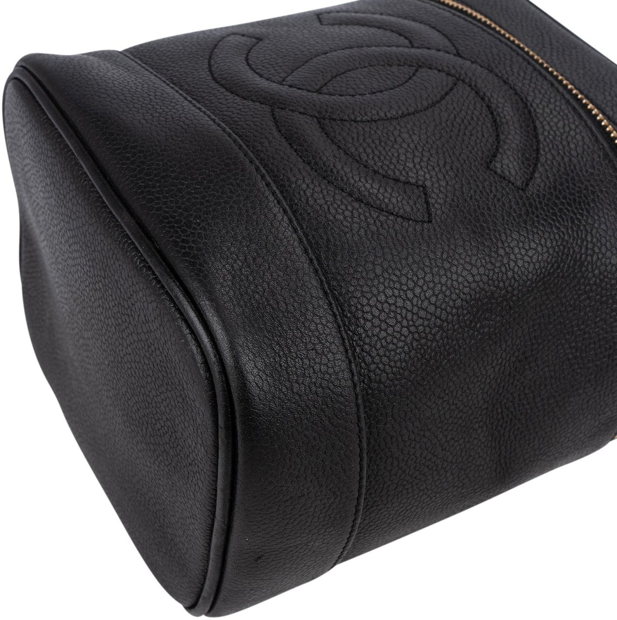 Chanel Caviar Leather CC Vanity Case Handbag Zwart