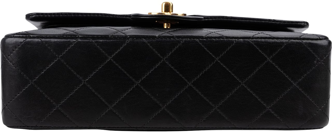 Chanel Quilted Lambskin 24K Gold Small Double Flap Shoulder Bag Zwart