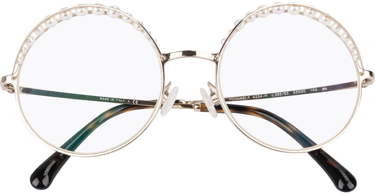 Chanel Pearl Embellished Round 4234-H Eyeglasses Oranje