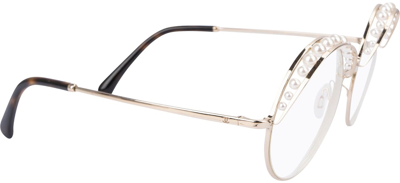 Chanel Pearl Embellished Round 4234-H Eyeglasses Oranje