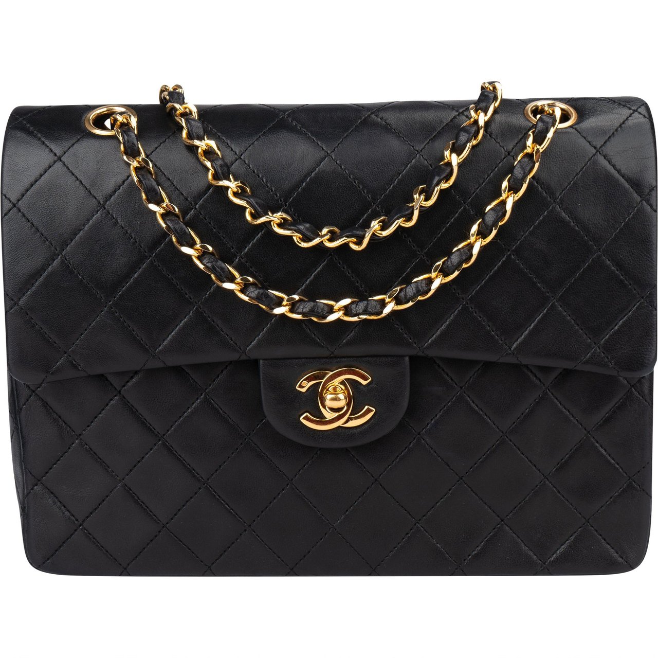 Chanel Chanel Quilted Lambskin 24K Gold Double Flap Crossbody Bag Divers