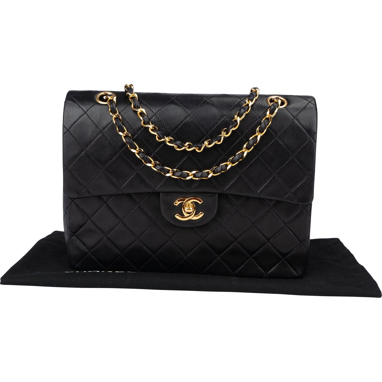 Chanel Chanel Quilted Lambskin 24K Gold Double Flap Crossbody Bag Divers