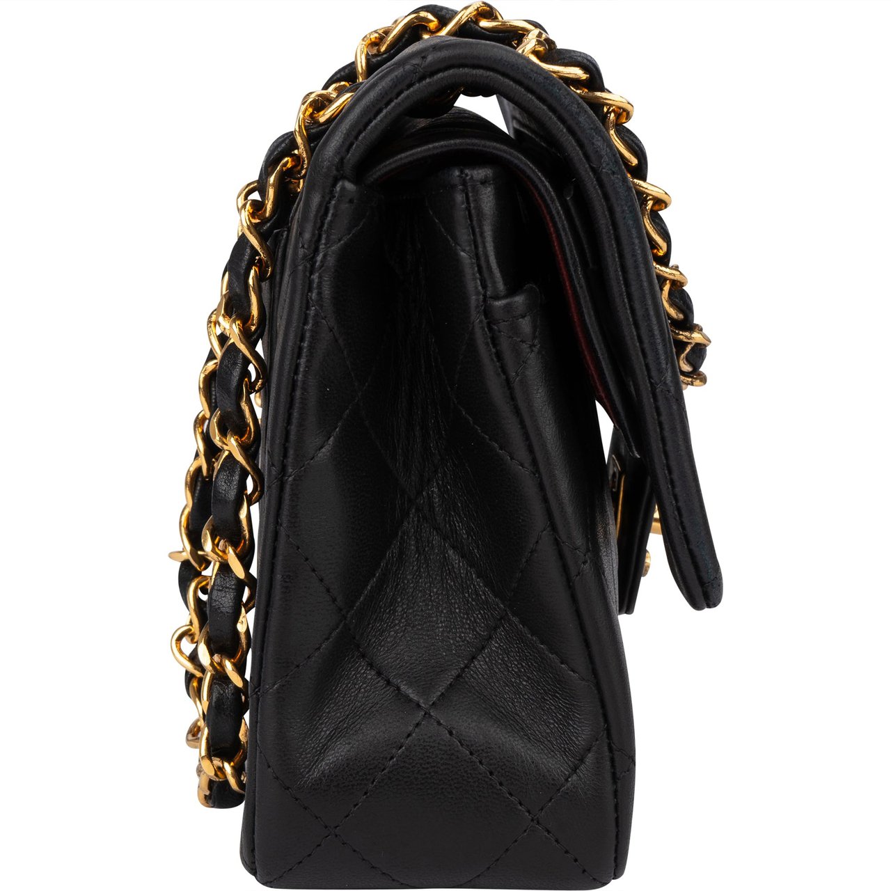 Chanel Chanel Quilted Lambskin 24K Gold Small Double Flap Crossbody Bag Bruin