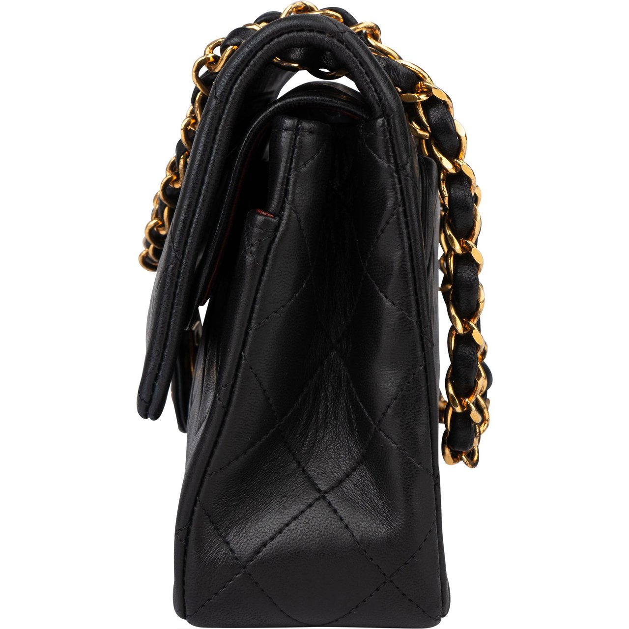 Chanel Chanel Quilted Lambskin 24K Gold Small Double Flap Crossbody Bag Bruin