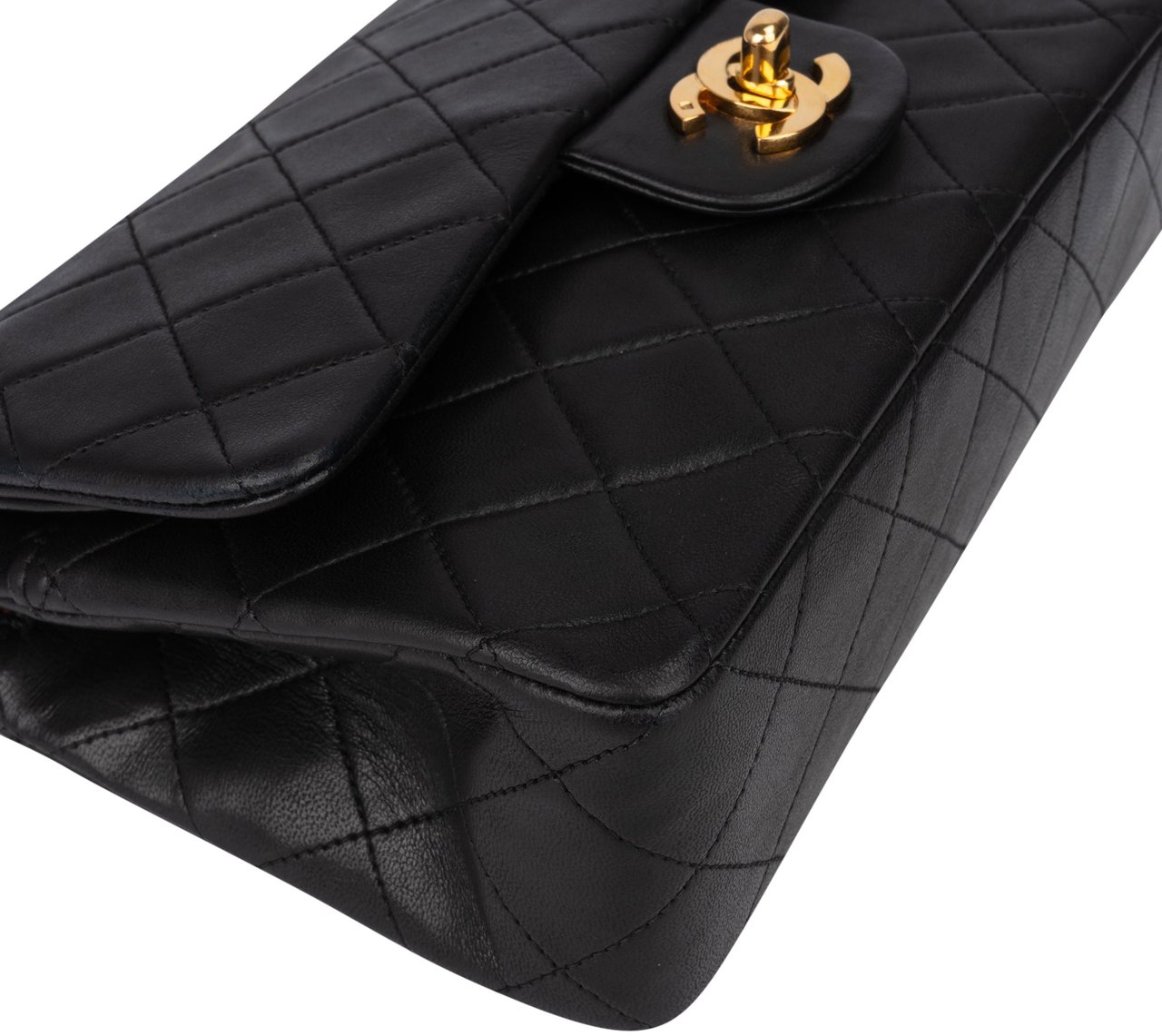 Chanel Chanel Quilted Lambskin 24K Gold Small Double Flap Crossbody Bag Bruin