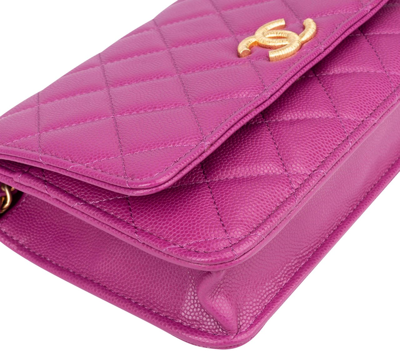 Chanel Chanel Pink Quilted Caviar Leather Wallet On Chain Crossbody Bag Roze