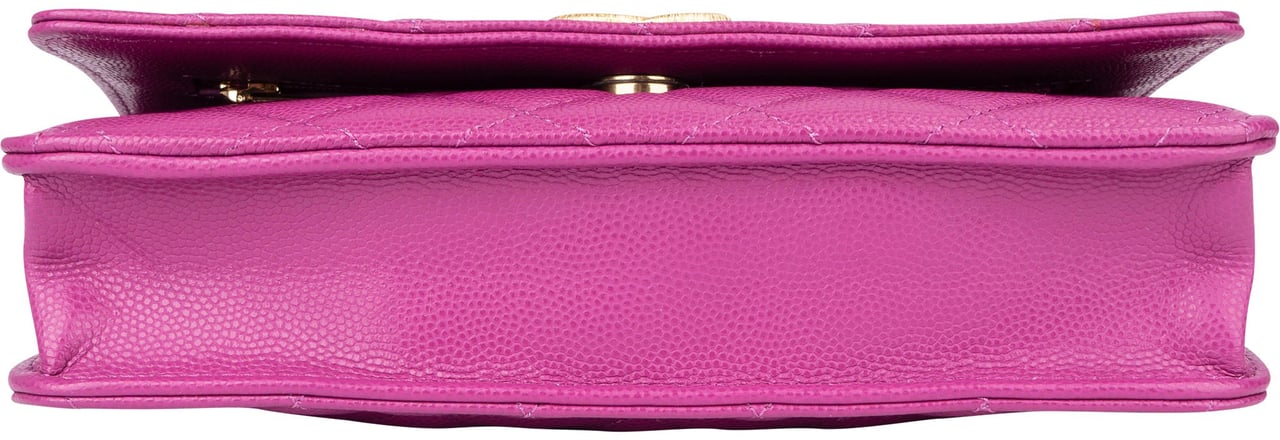 Chanel Chanel Pink Quilted Caviar Leather Wallet On Chain Crossbody Bag Roze