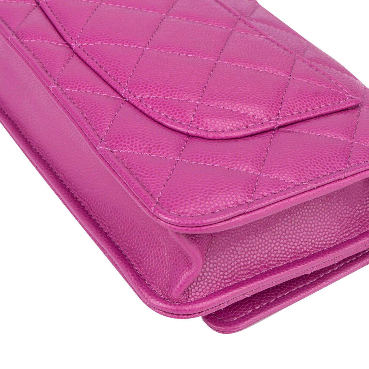 Chanel Chanel Pink Quilted Caviar Leather Wallet On Chain Crossbody Bag Roze