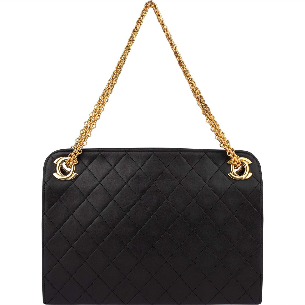 Chanel Chanel Quilted Lambskin CC Shoulder Bag Zwart