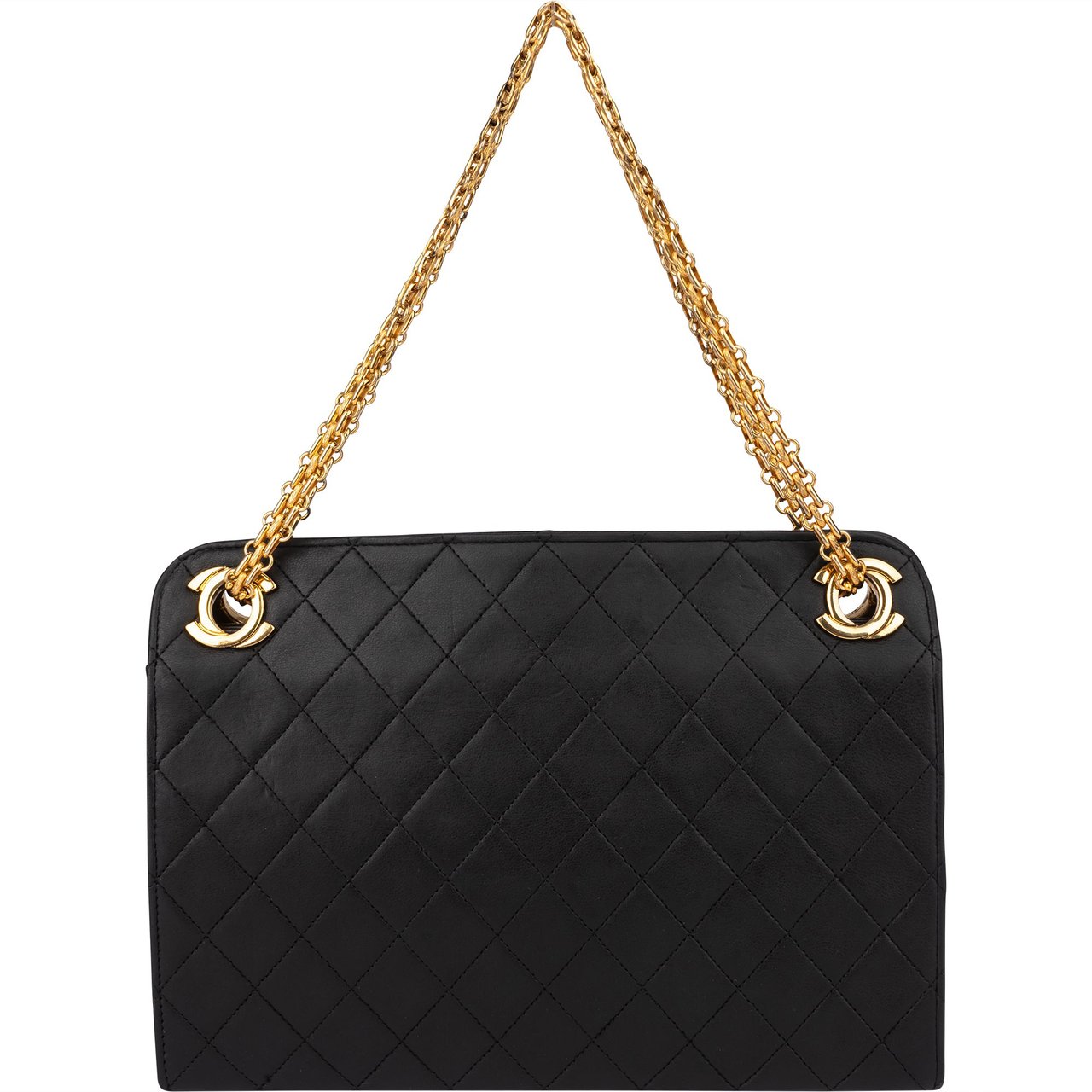 Chanel Chanel Quilted Lambskin CC Shoulder Bag Zwart