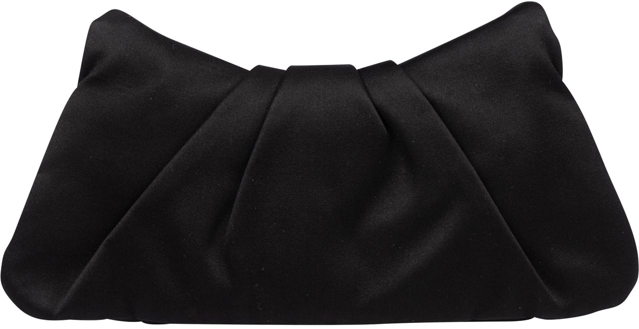 Chanel Chanel Palladium CC Satin Halfmoon Clutch Zwart