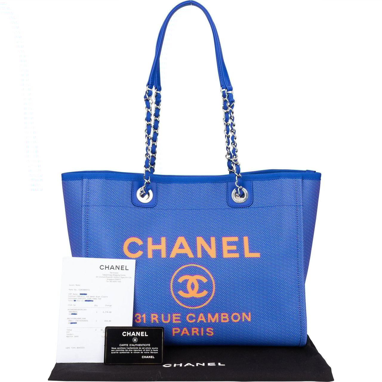 Chanel Chanel Neon Deauville Shoulder Bag Blauw