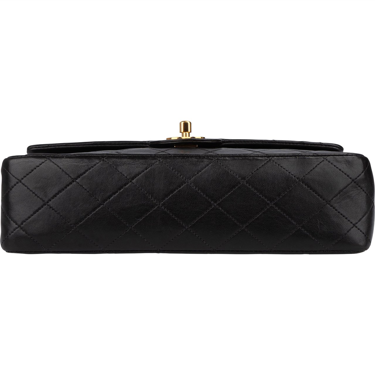 Chanel Chanel Quilted Lambskin 24K Gold Medium Double Flap Crossbody Bag Zwart