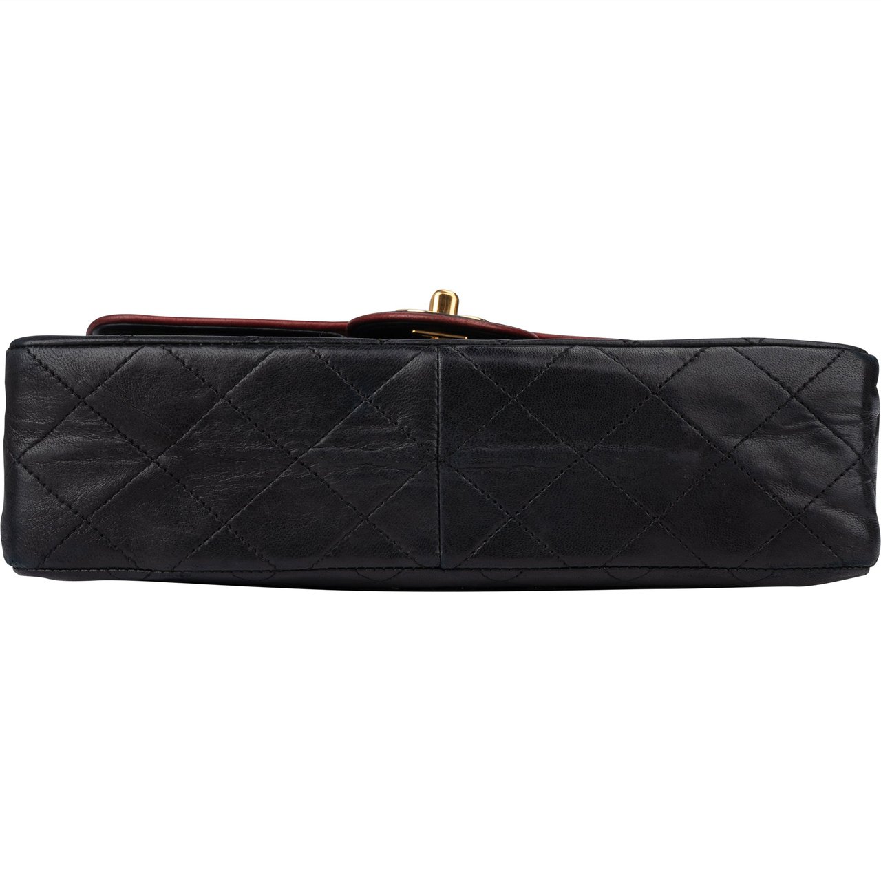 Chanel Chanel Quilted Lambskin 24K Gold Single Flap Crossbody Bag Zwart