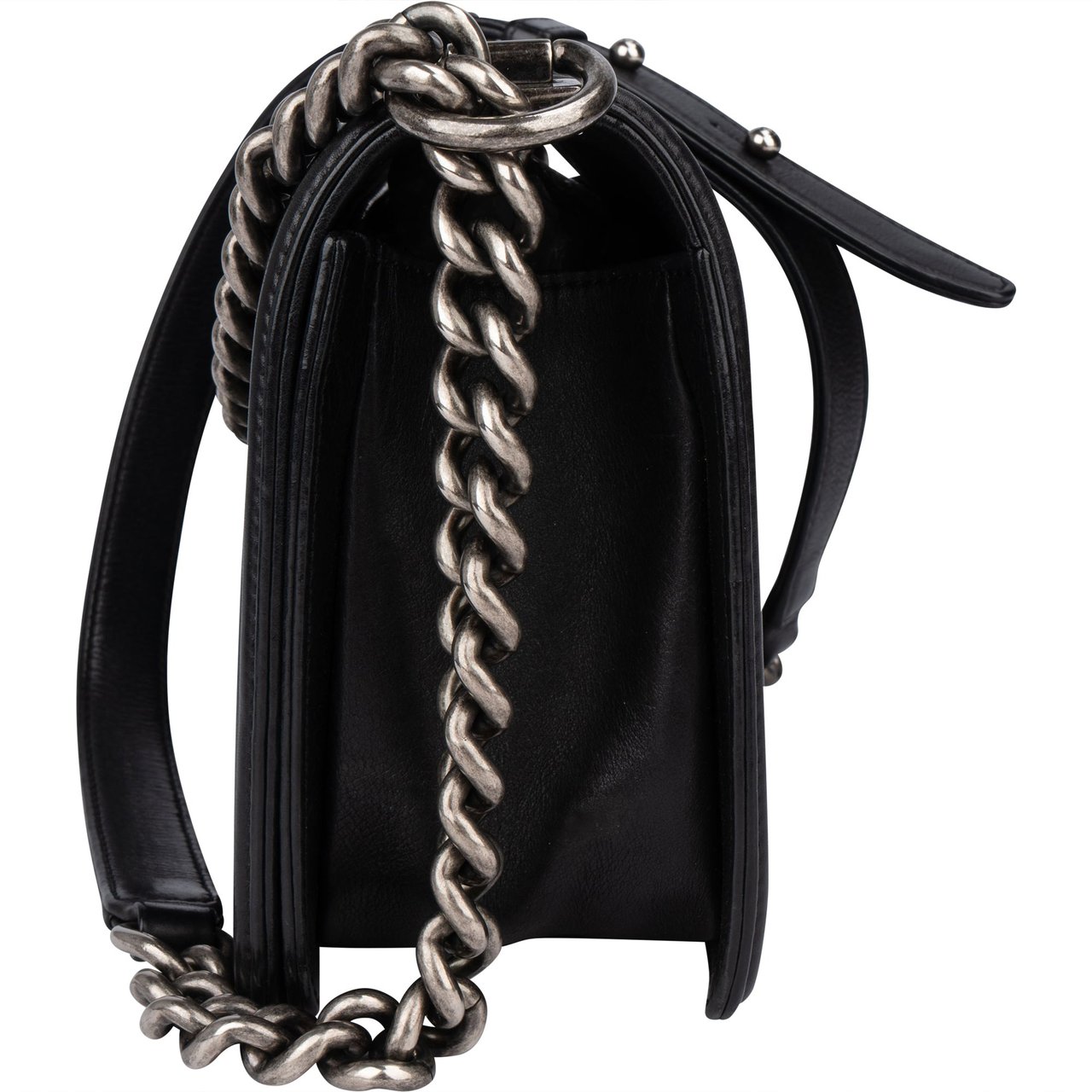 Chanel Chanel Quilted Calfskin Antique Boy Single Flap Crossbody Bag Zwart