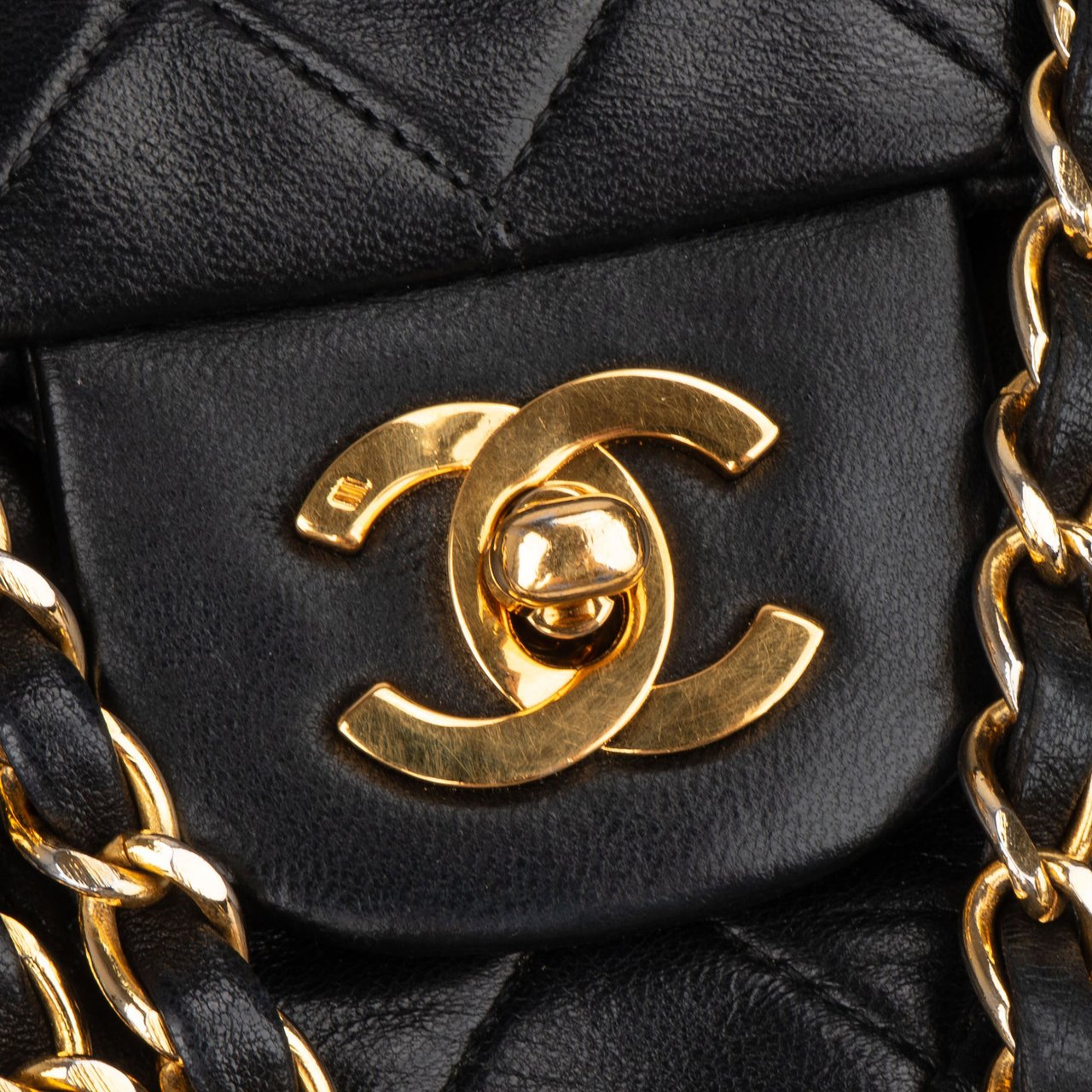 Chanel Chanel Quilted Lambskin 24K Gold Double Flap Crossbody Bag Bruin