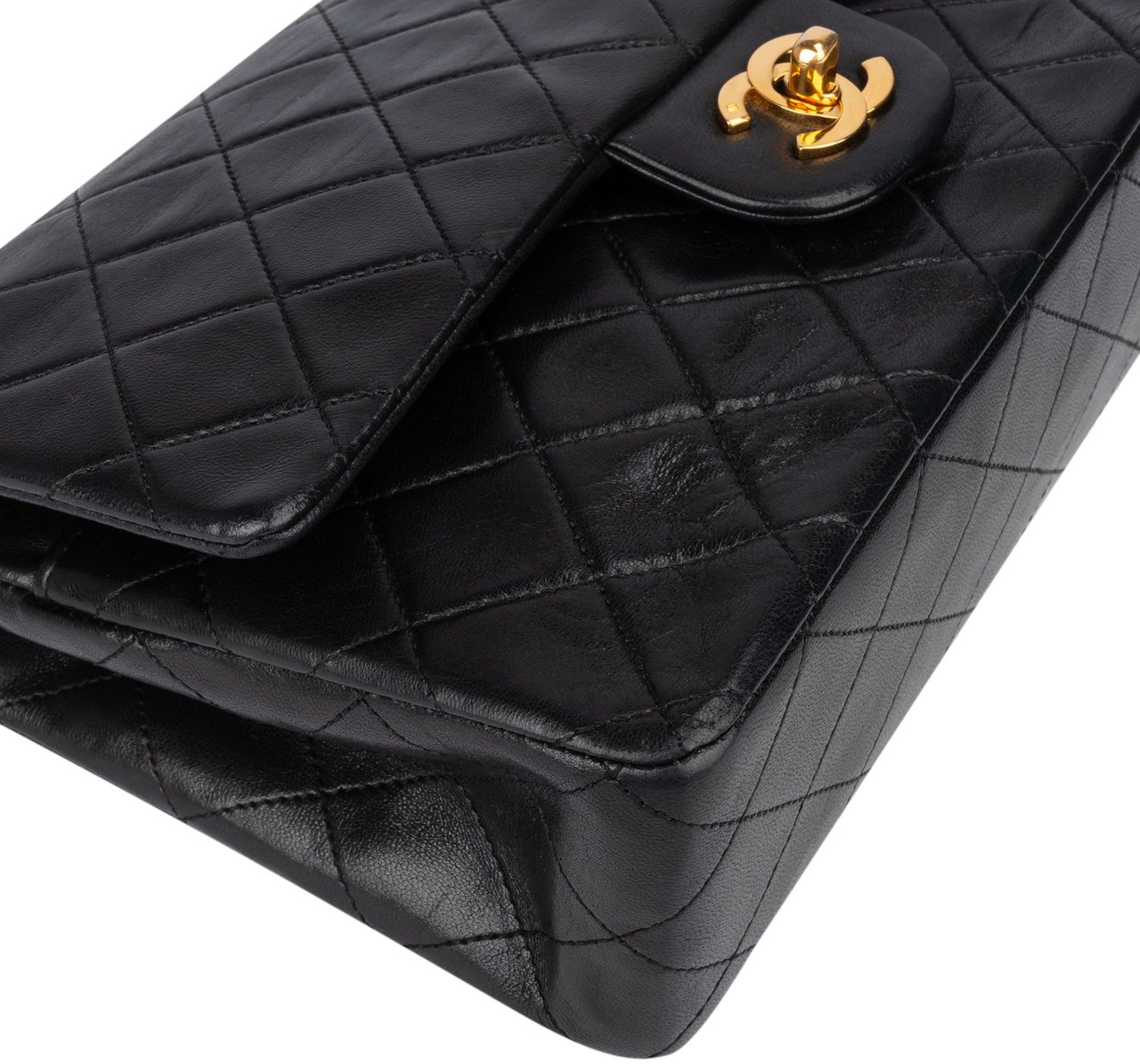 Chanel Chanel Quilted Lambskin 24K Gold Double Flap Crossbody Bag Bruin