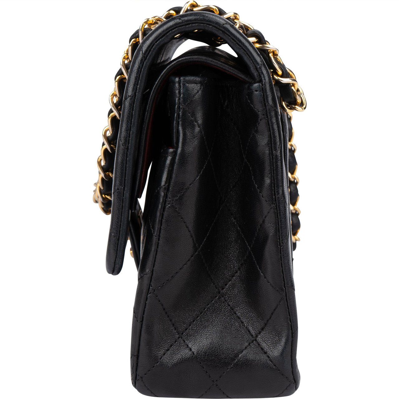 Chanel Chanel Quilted Lambskin 24K Gold Double Flap Crossbody Bag Bruin